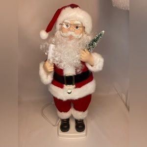 Vintage Telco Motion-ettes Santa Claus with light and tree 1996